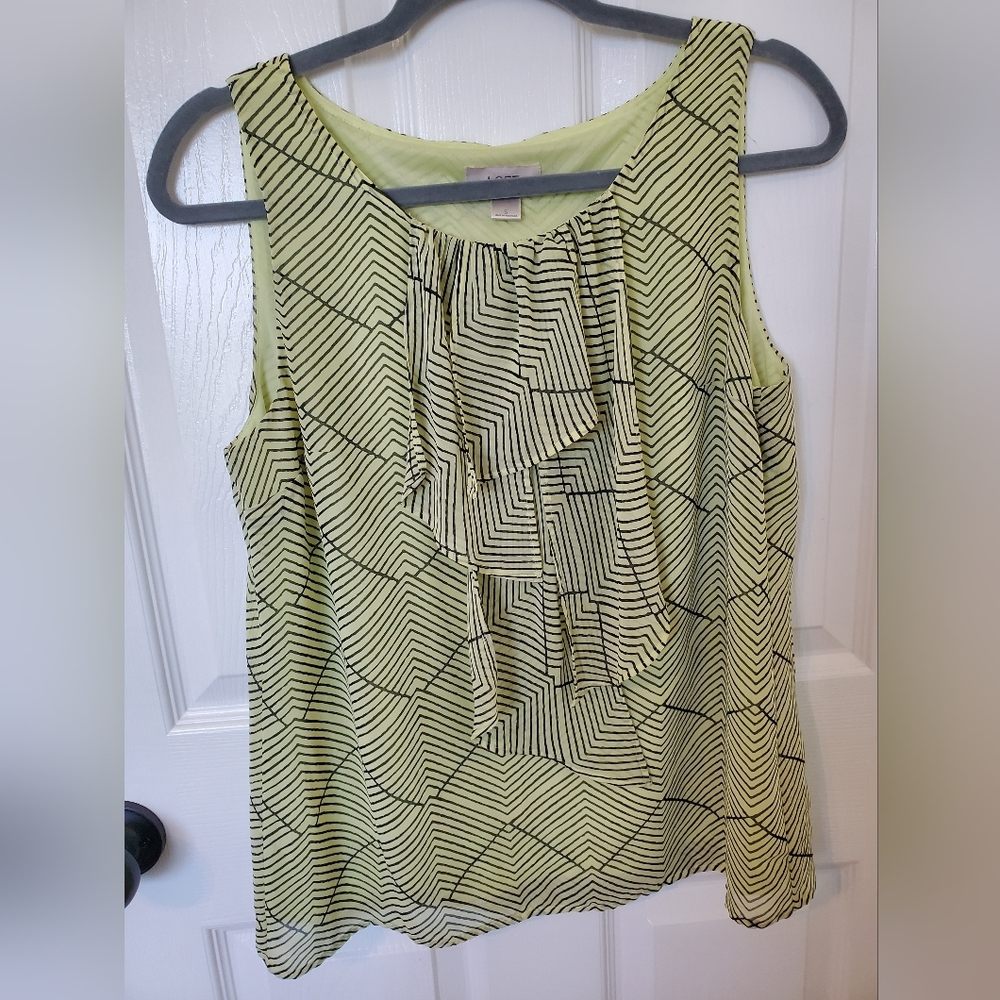Loft Women's Geometric Patterned Sleeveless Lined Top